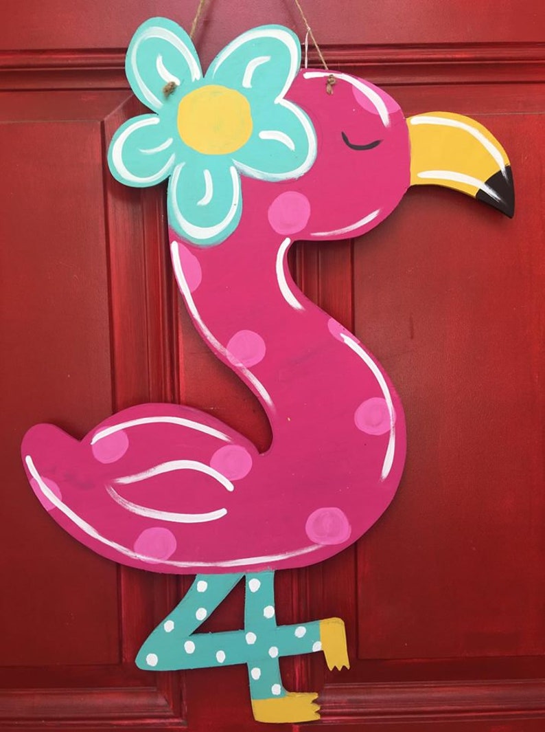 decorative over the door hangers on Home Decor Flamingo Door Hanger Flamingo Hand Painted Door Hanger Flamingo Birthday Decorations Flamingo Decorations Wreaths Door Hangers