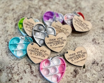Class Valentines - Valentines Pop-Its - Valentines Class Gifts - Hope your valentines day is poppin' - personalized valentines for kids