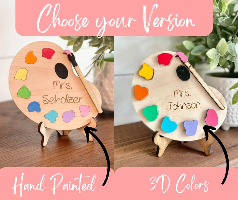 Art Teacher Gift - Personalized Art Teacher Sign - Art teacher desk Decor - Art Graduate Gift - Gifts for Art Teachers - Art Teacher Palette image 5