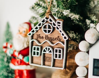 Gingerbread House Family Ornament 2023, Gingerbread Family Ornament, Christmas Ornaments 2023 , Wood Christmas Ornaments 2023