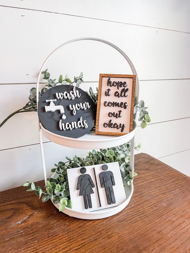 Bathroom Tiered Tray Set Mini Bathroom Tiered Tray Set - Etsy