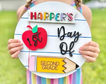 Add on or Replacement Pieces for Interchangeable Round First and Last Day of School Sign