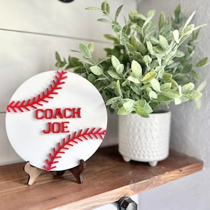 Personalized Desktop Baseball Coach Sign  - Gifts for Baseball Coach - PE Coach Gift Personalized - Gifts for Coaches - Baseball Coach