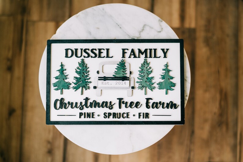 Personalized Christmas Tree Farm Sign: Custom Family Decor - Etsy