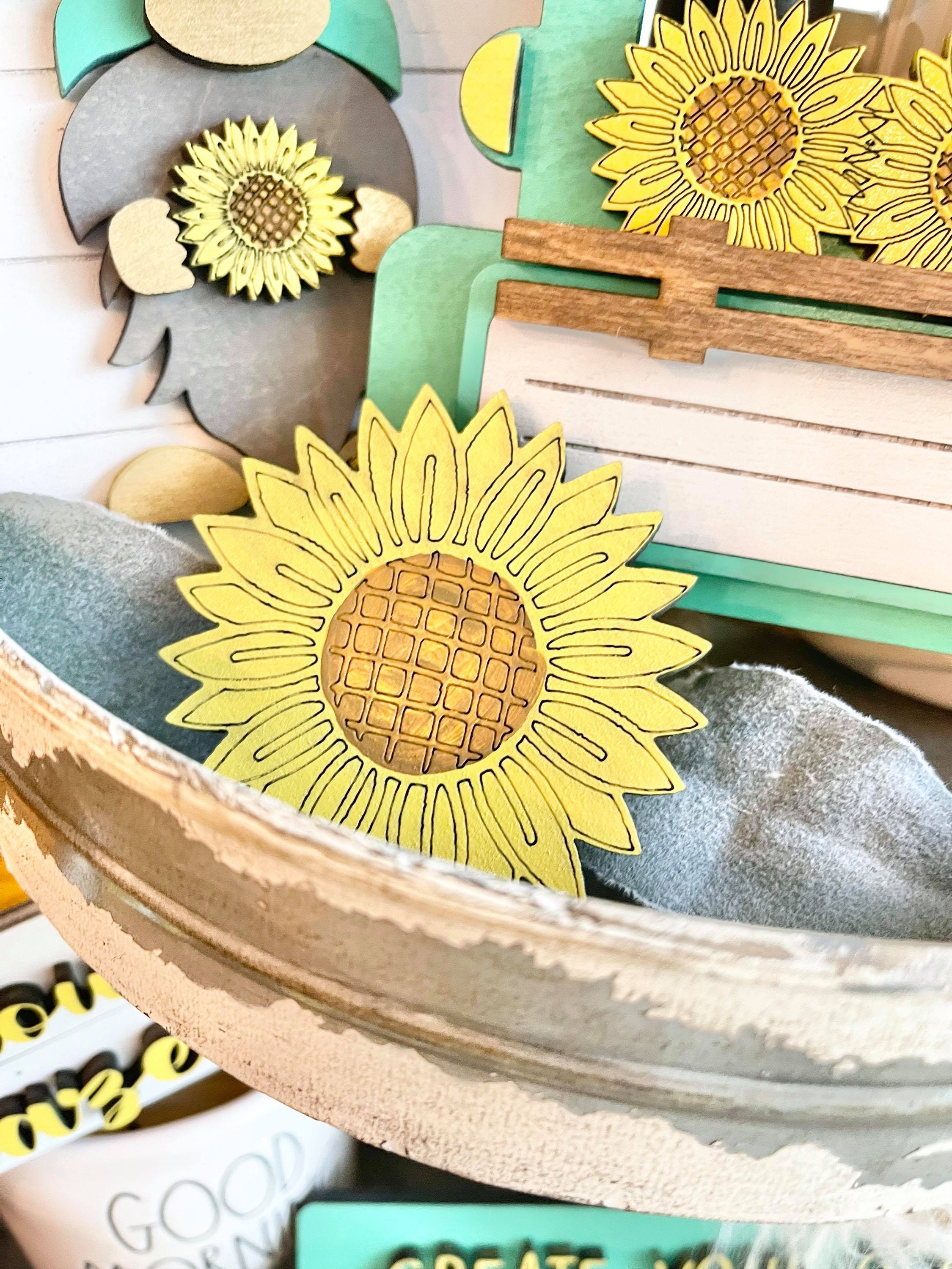 Sunflower Market Tiered Tray Set - Fall Sunflower Decor - Fall ...