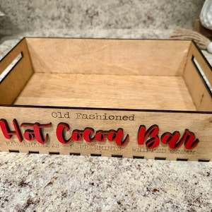 Hot Cocoa Bar Tray shown empty to show space.