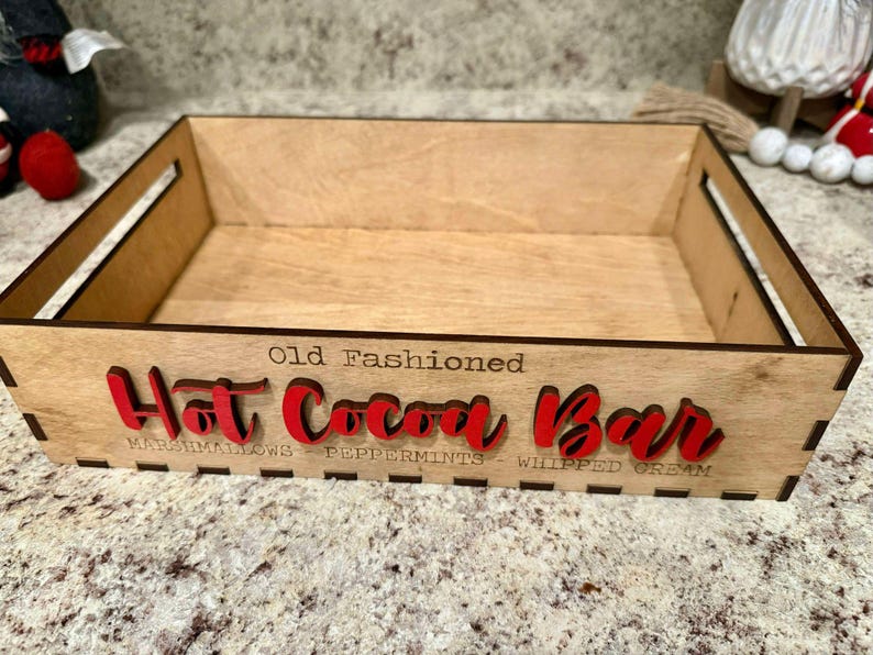 Hot Cocoa Bar Tray shown empty to show space.