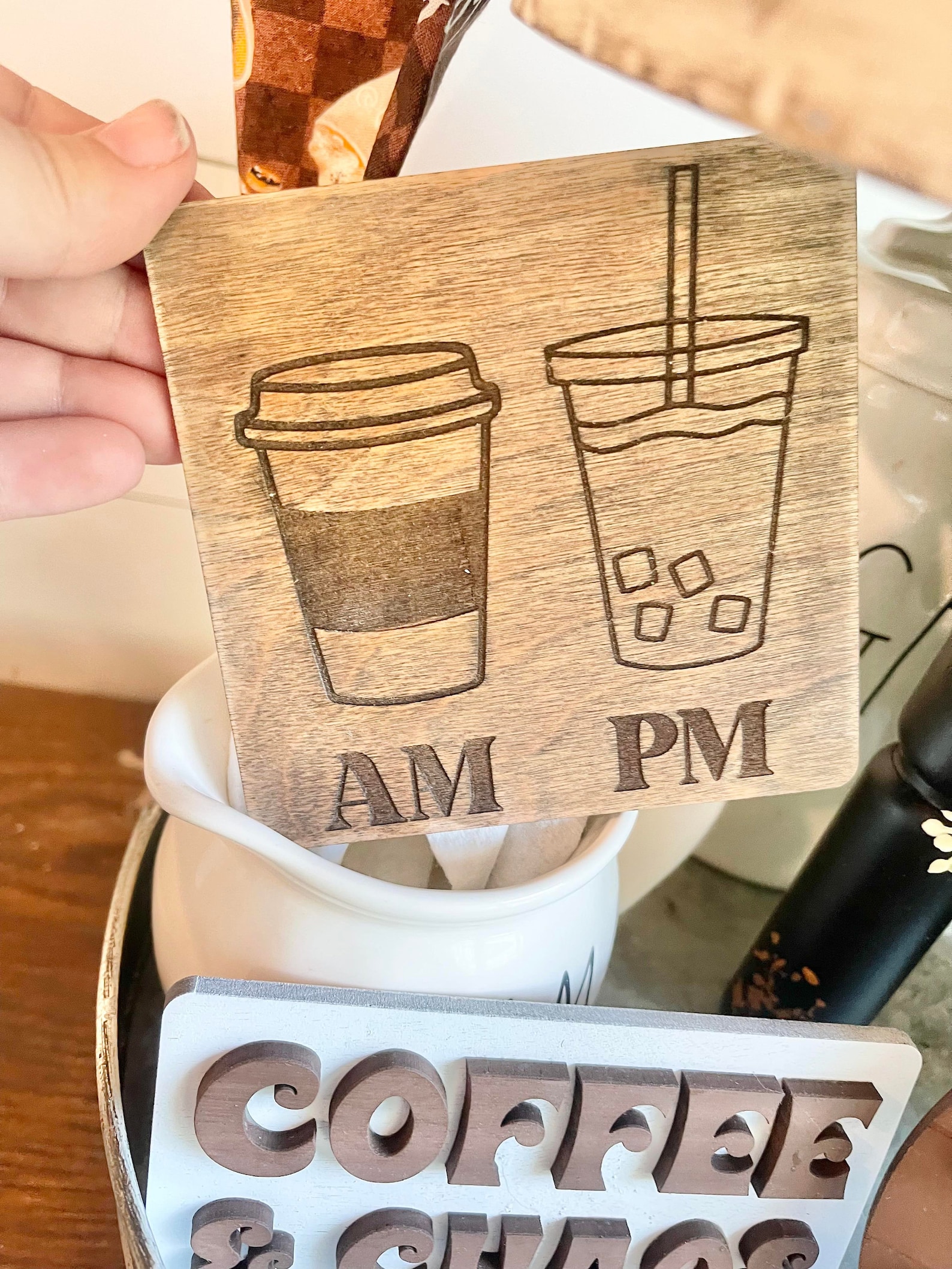 Coffee Bar Tiered Tray Coffee Tiered Tray Coffee Bar Decor Etsy