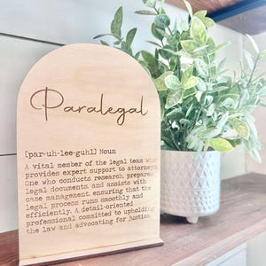 Paralegal Definition Sign: Boho Chic Baltic Birch Desk Decor