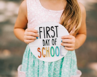First or Last Day of School Shiplap Signs - Kids First Day of School Sign - School Photos - Back to School Signs - First and Last day Signs