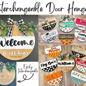 Seasonal Interchangeable Door Hanger - Fully Interchangeable Door Hanger - Farmhouse Door Decor - Seasonal Door Decor - 3D Door Hangers