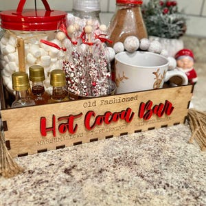 Hot Cocoa Bar Tray shown with treats and decor for example set up by Walnut+ Birch. *Treats and decor NOT included*