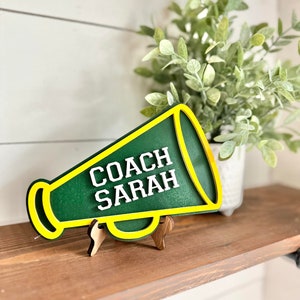Personalized Desktop Cheer Coach Sign - Gifts for Cheer Coach - PE ...