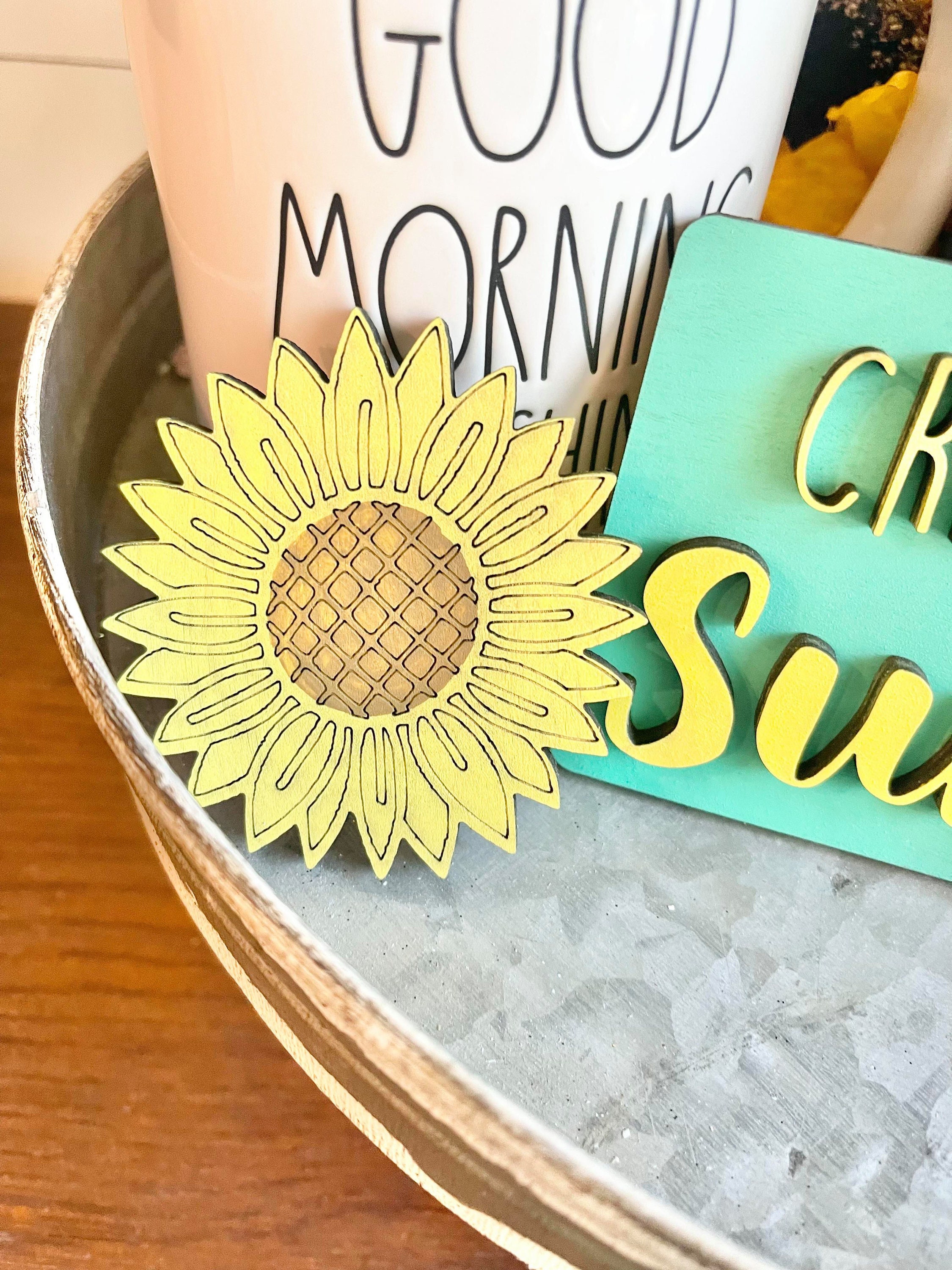 Sunflower Market Tiered Tray Set - Fall Sunflower Decor - Fall ...