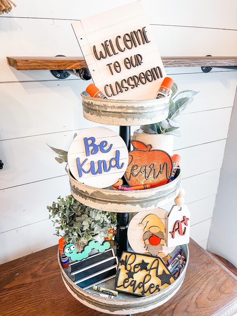 Back to School Tiered Tray Teacher Tiered Tray Teacher image 1