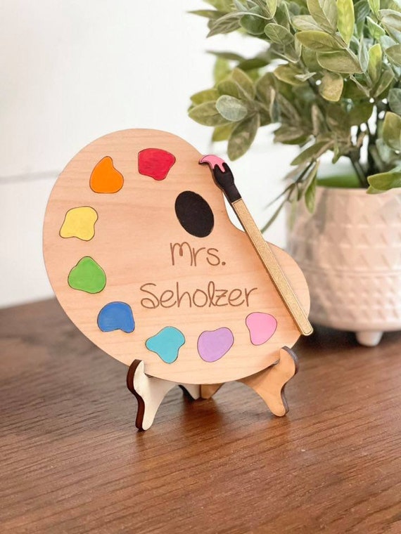 Art Teacher Gift Personalized Art Teacher Sign Art Teacher Desk Decor Art  Graduate Gift Gifts for Art Teachers Art Teacher Palette 