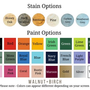 Color options for paint or stain