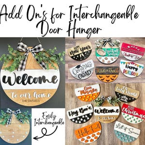 Add on Interchangeables for  Door Hanger from Walnut + Birch - Farmhouse Door Decor - Seasonal Door Decor - 3D Door Hangers - Door Sign