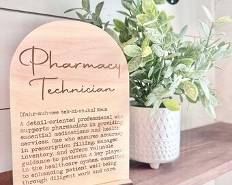 Pharmacy Technician Definition Sign, National Pharmacy Technician Day Gift, Pharmacy Technician Gift