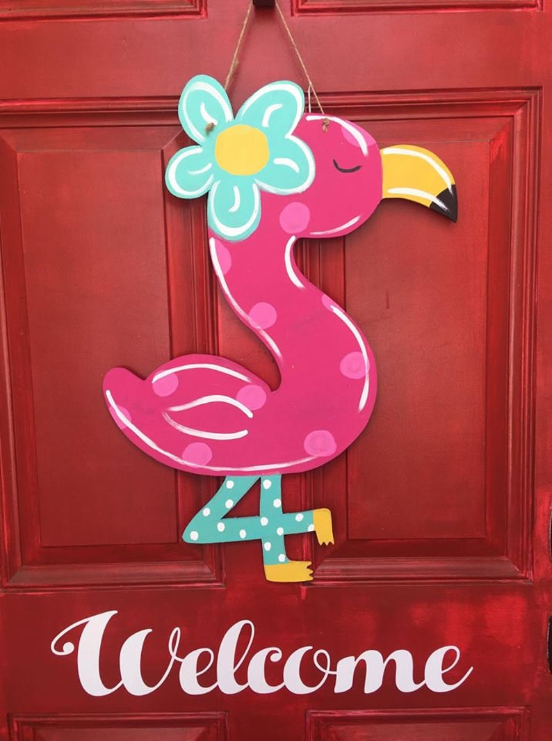 decorative over the door hangers on Home Decor Flamingo Door Hanger Flamingo Hand Painted Door Hanger Flamingo Birthday Decorations Flamingo Decorations Wreaths Door Hangers