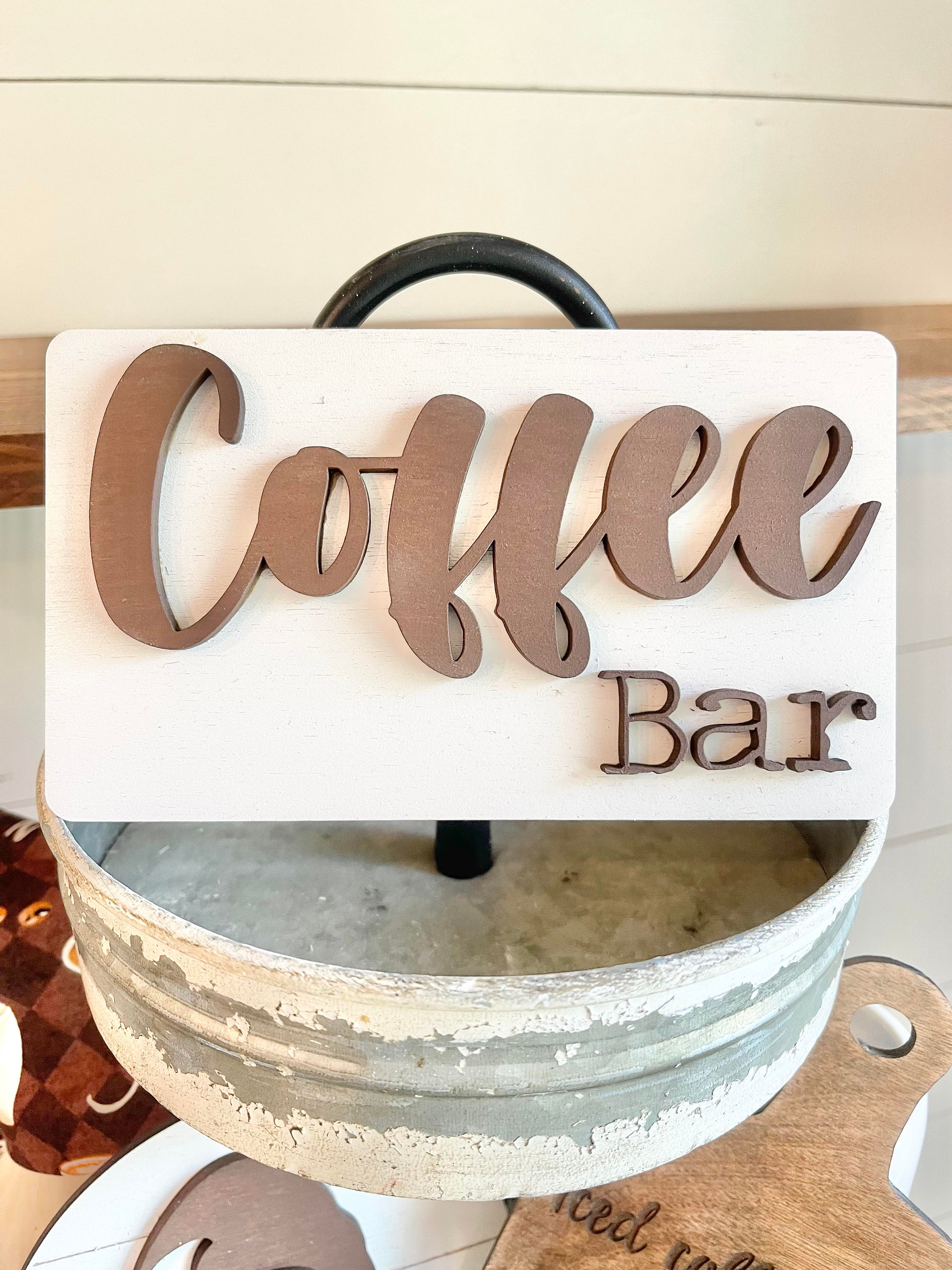 Coffee Bar Tiered Tray Coffee Tiered Tray Coffee Bar Decor Etsy