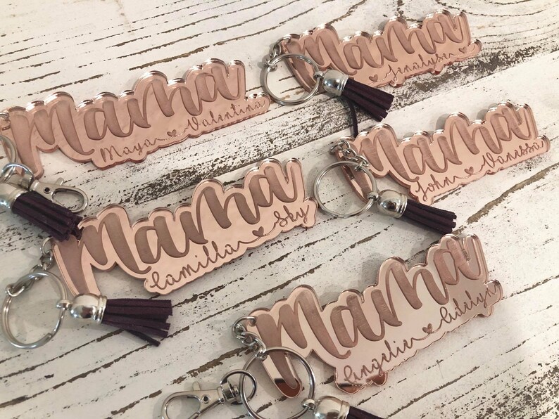 Mama Keychain Mama Keychain With Children's Names Mama Etsy