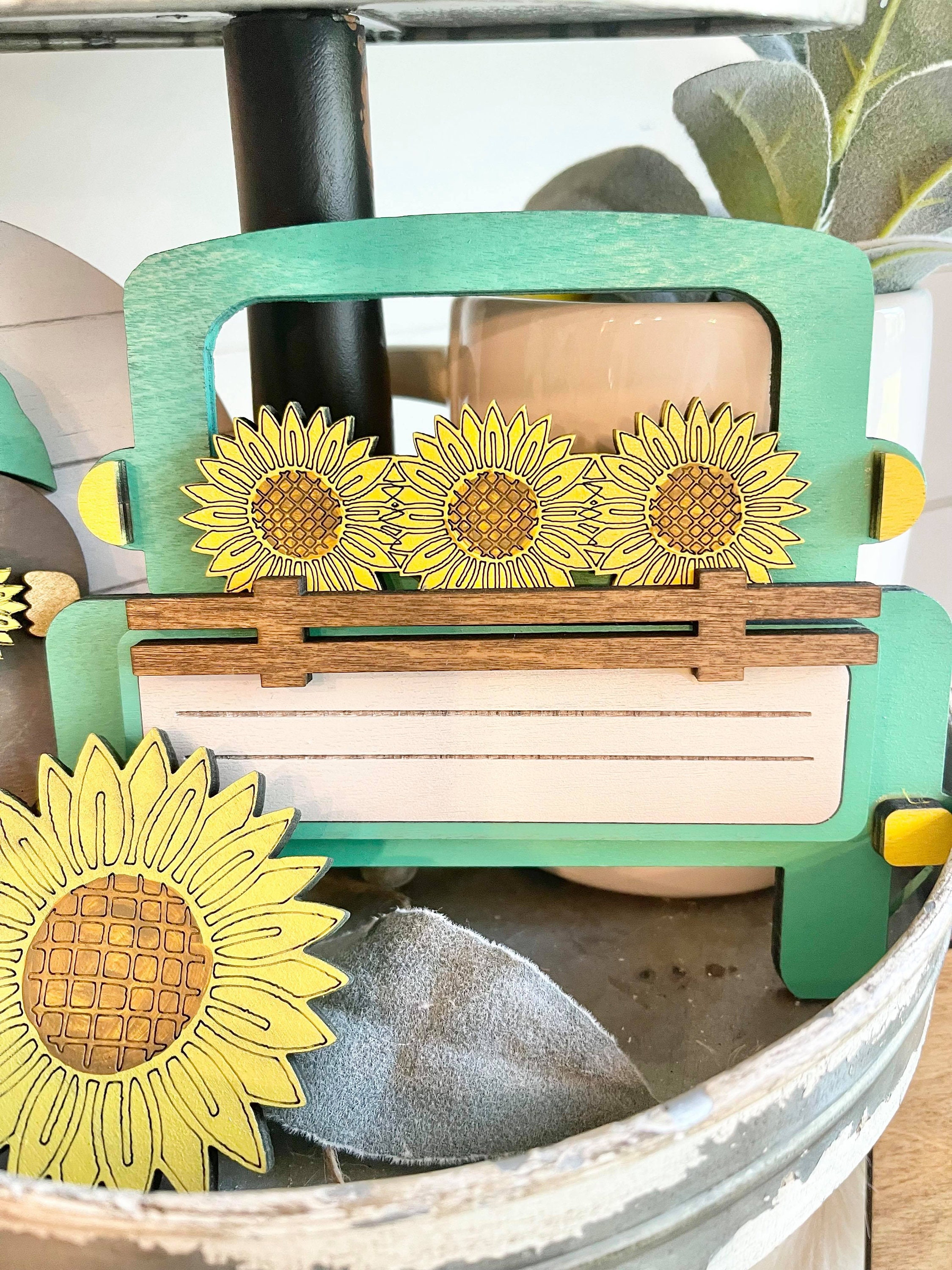 Sunflower Market Tiered Tray Set - Fall Sunflower Decor - Fall ...
