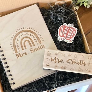 Teacher Gift Set - Personalized Teacher Notebook - Personalized Teacher Eraser - Teacher Gifts Gifts for Teachers Teacher Gift - Teacher Box