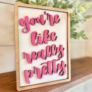 You're Like Really Pretty Sign | Girls Bedroom Decor | Positive Mindset ...