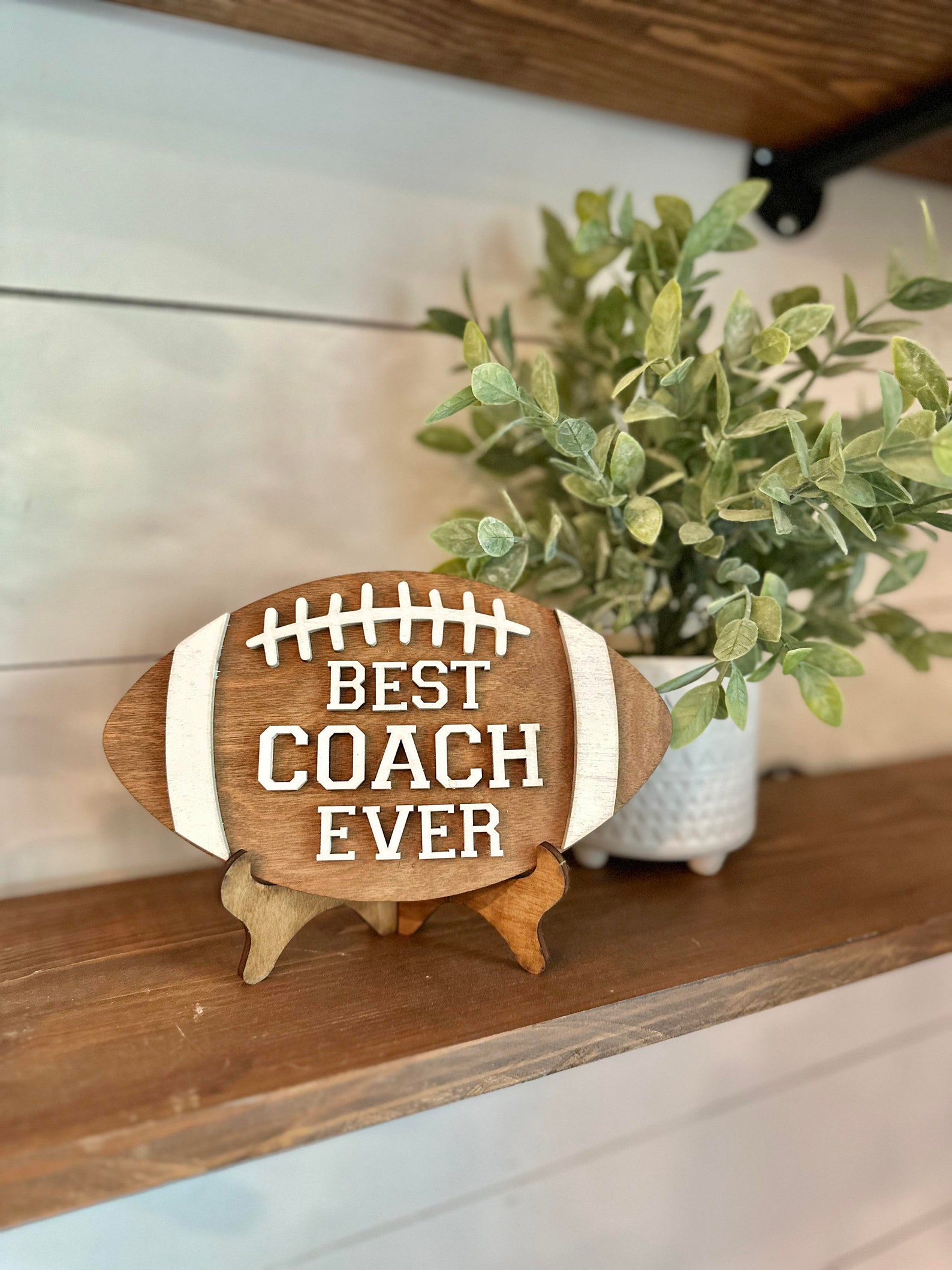 Best Coach Ever Desktop Football Coach Sign - Gifts for Football Coach ...