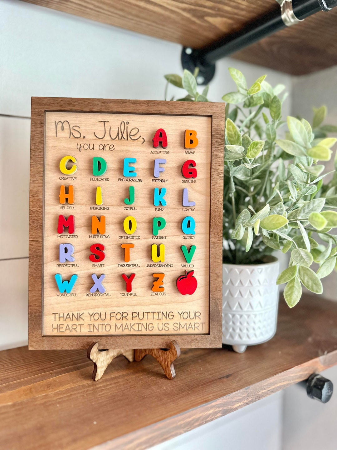 Personalized Teacher ABC Sign - Personalized Teacher Appreciation Sign ...