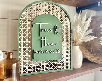 Trust the Process, Boho Shelf Decor, Boho Wall Signs, Motivational Signs, Arched Signs