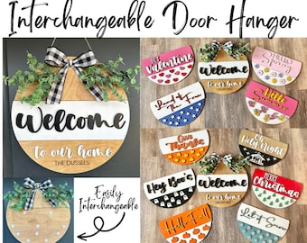 Seasonal Interchangeable Door Hanger - Fully Interchangeable Door Hanger - Farmhouse Door Decor - Seasonal Door Decor - 3D Door Hangers