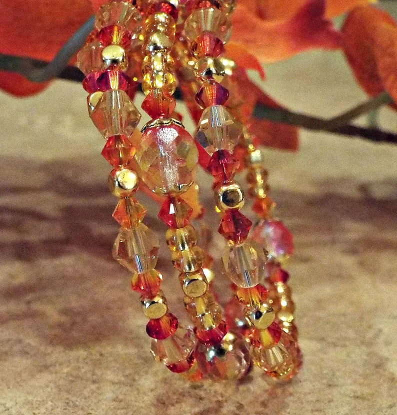 Download Crystal clear gem handmade bracelet Autumn leaf color | Etsy