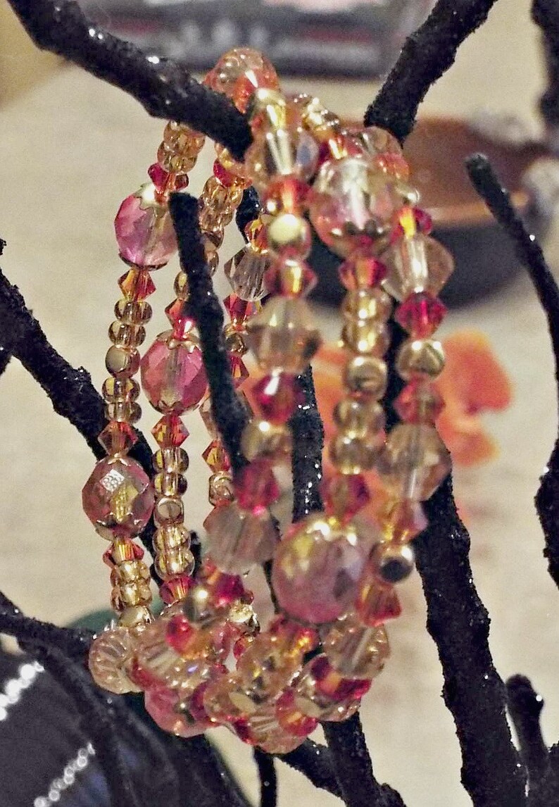 Download Crystal clear gem handmade bracelet Autumn leaf color | Etsy