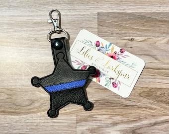 5 point Star Sheriff/ Deputy customizable keychain