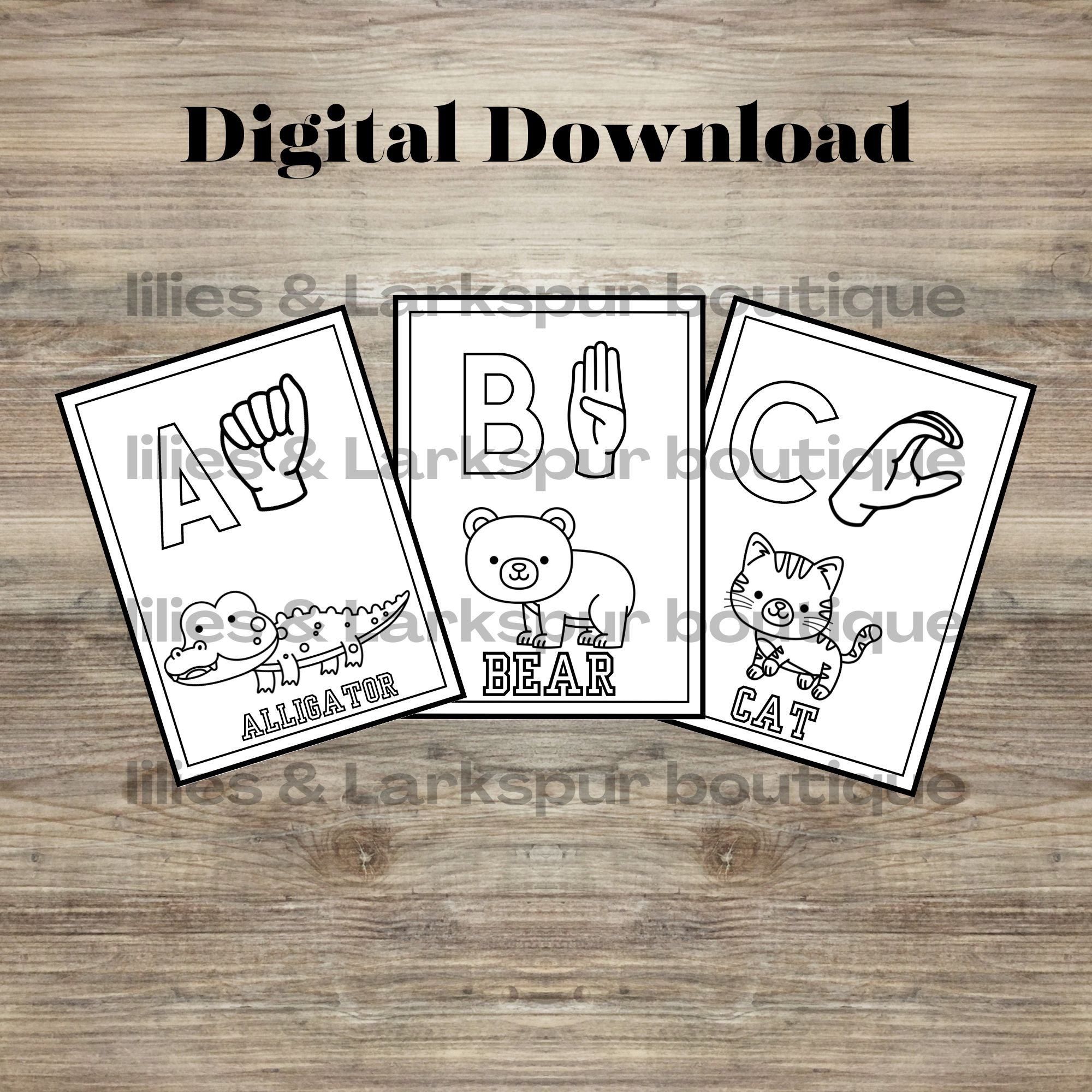 ASL Alphabet Coloring Book-digital Download - Etsy