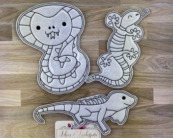 Reptile Coloring Doll Set