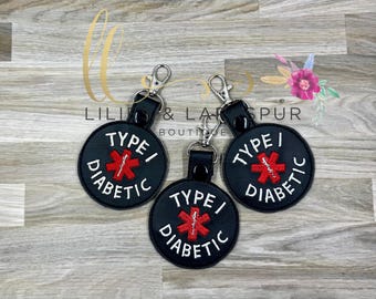 Diabetic Alert keychain type1 or type 2