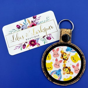 Yellow Bear circle keychain