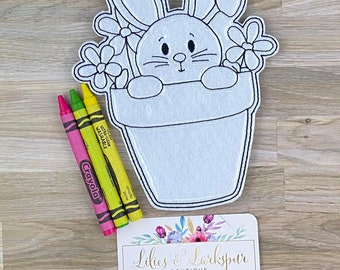 Flower Pot Bunny Coloring Doll