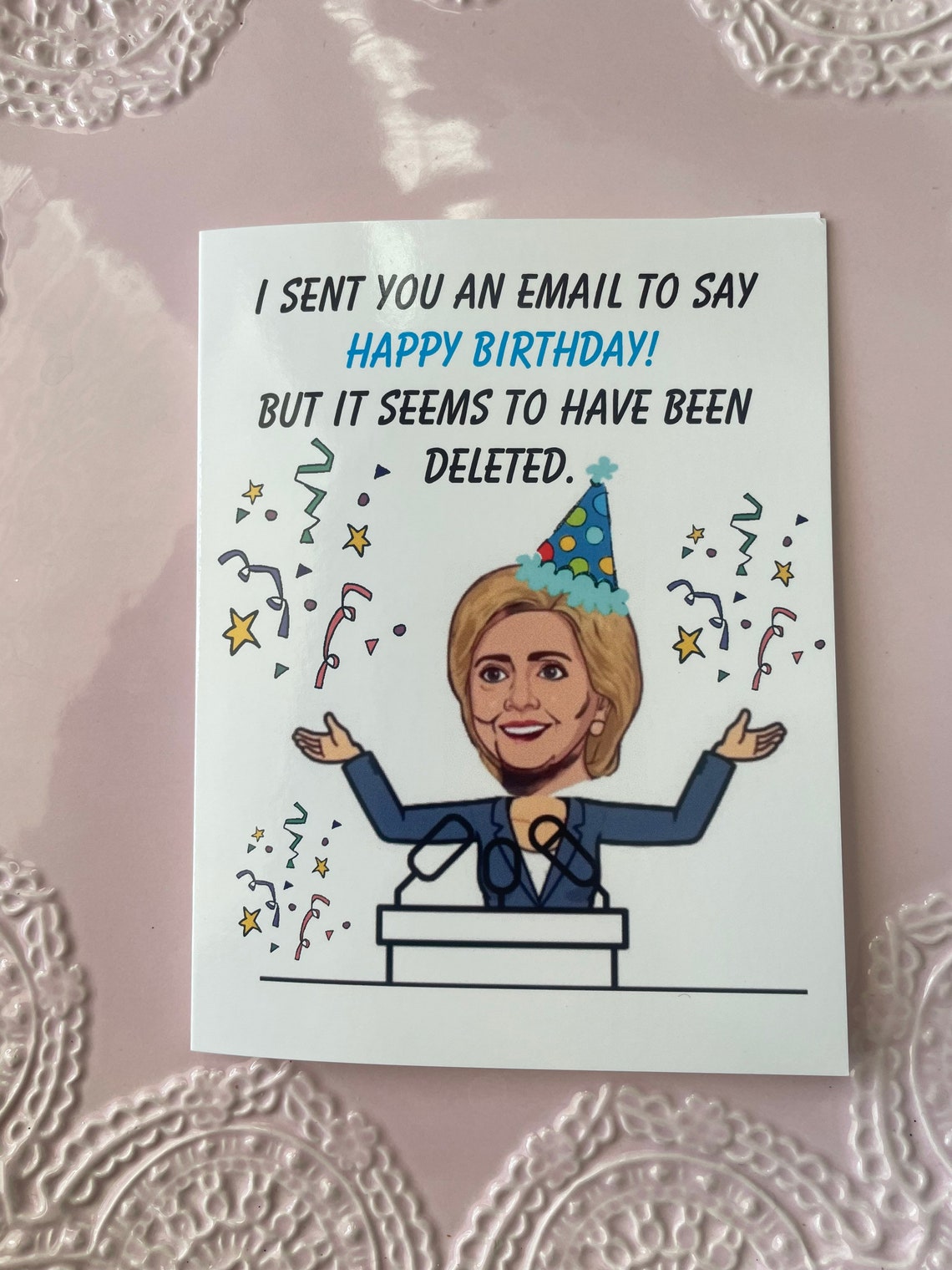 Hillary Clinton Happy Birthday Greeting Card Funny Happy | Etsy