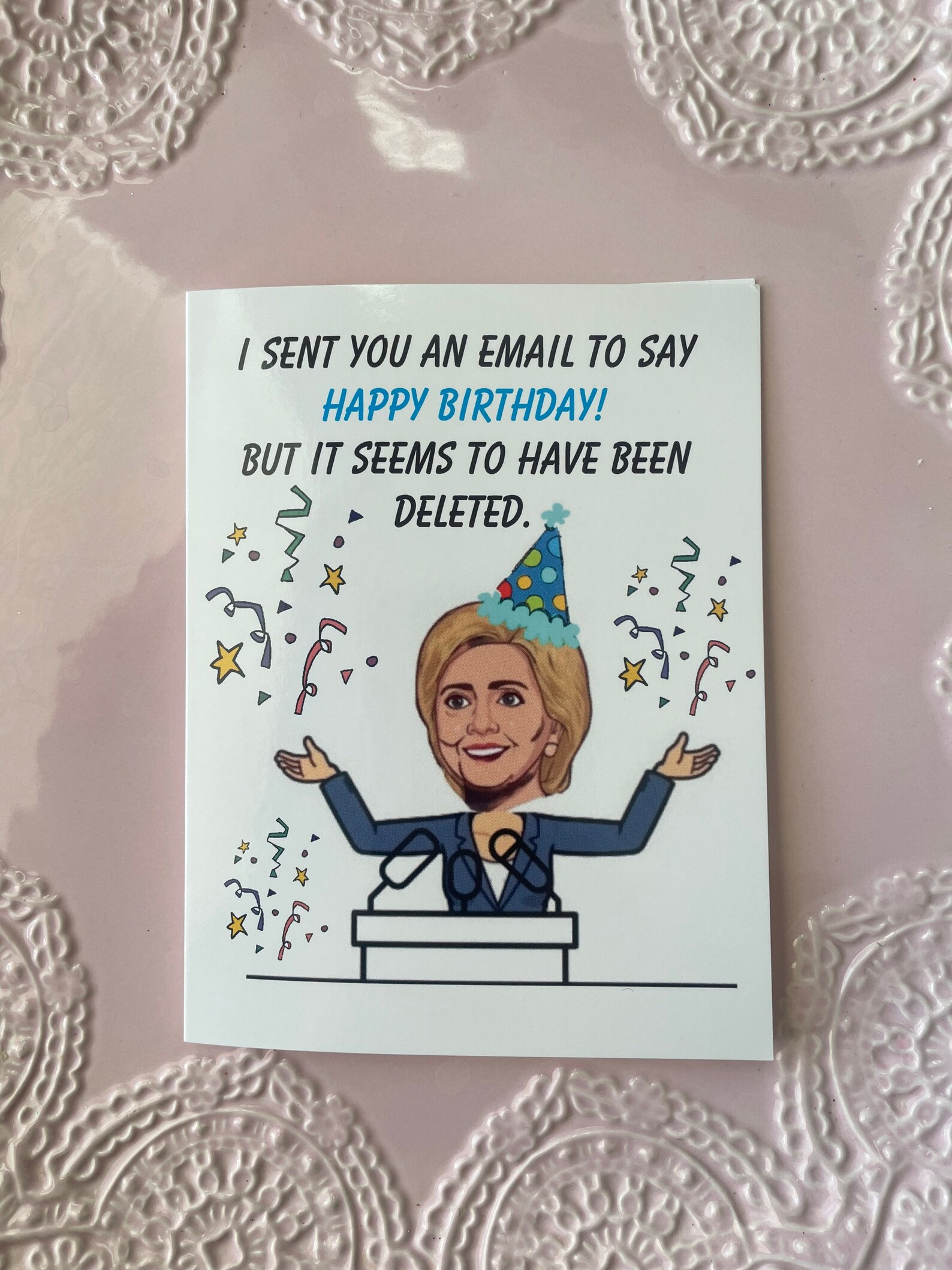 Hillary Clinton Happy Birthday Greeting Card Funny Happy Etsy