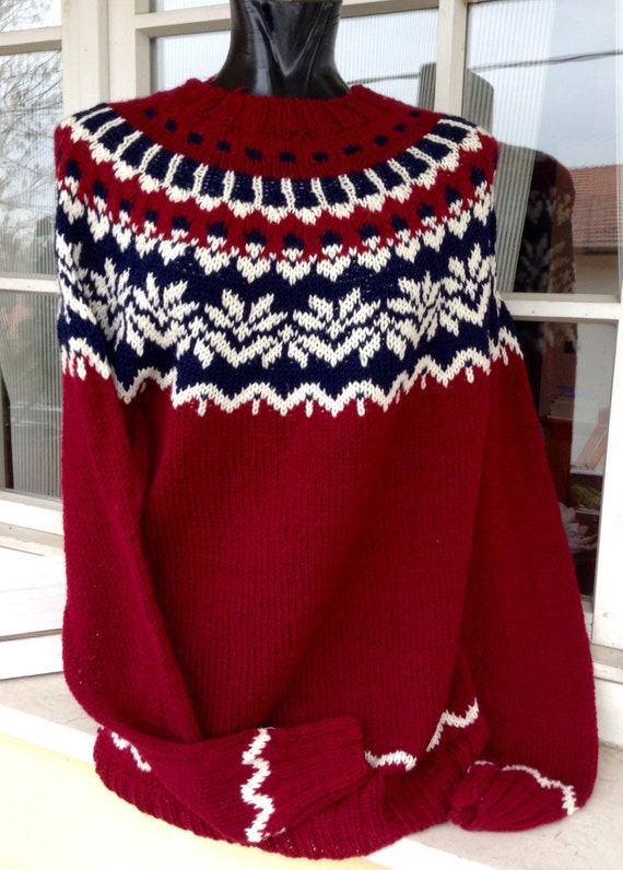 Maglione per uomo fatto a mano in merino stile fair isle | Etsy Italia