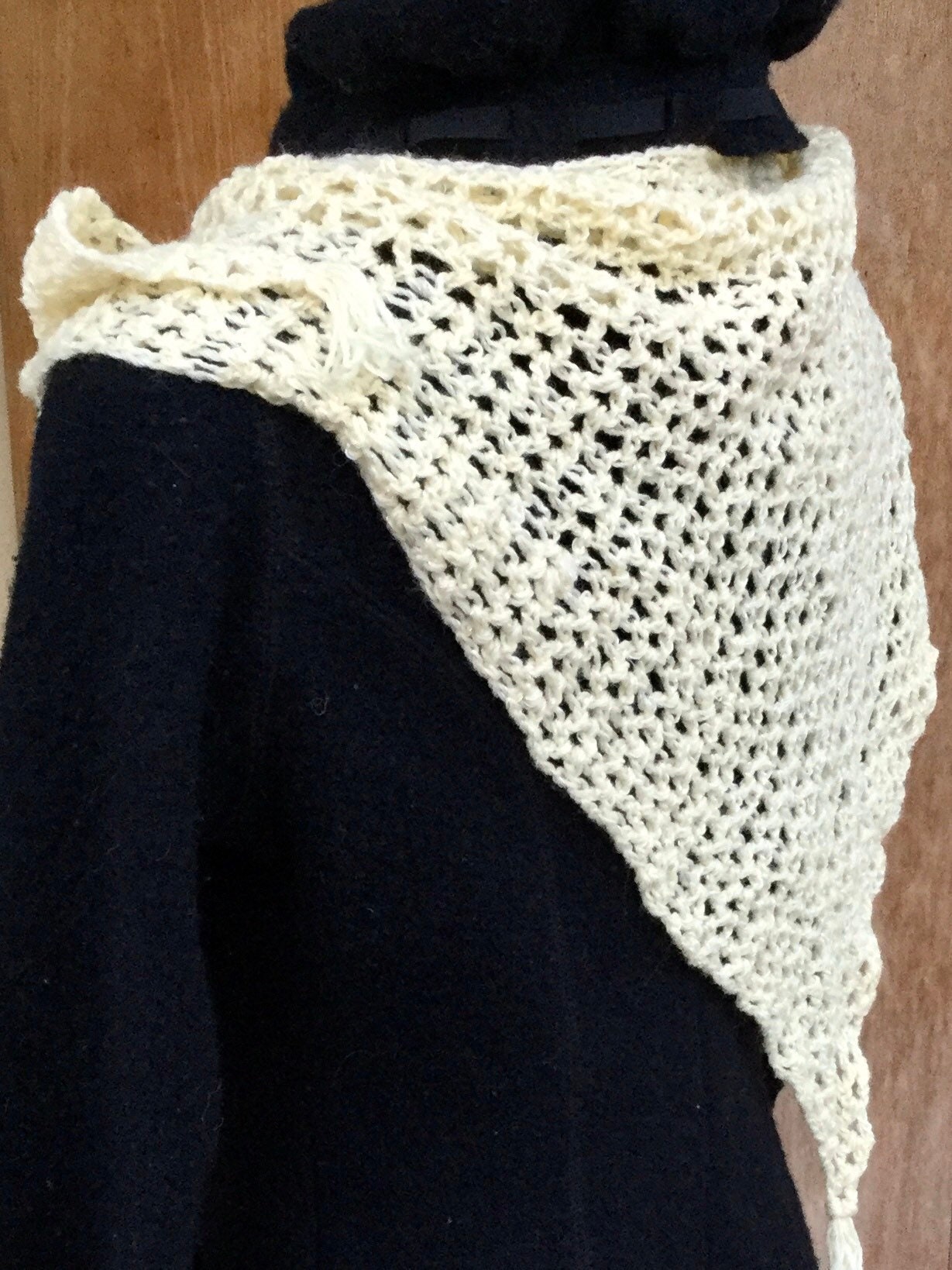 Crochet Merino Neck Warmer With Silk Thread, Yellow Neckerchief With