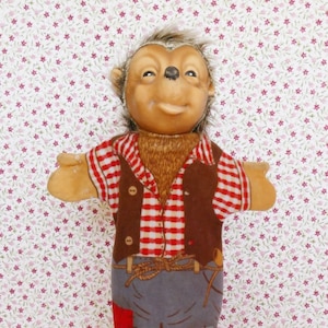 Vintage 1980&#39;s Steiff Mecki Hedgehog Hand Glove Puppet