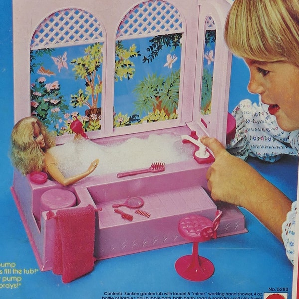 1981 Mattel Barbie Bubble Bath Furniture Set #5280 Fashion Doll Furniture Original Box