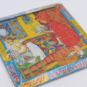 Vintage 1950's Bedtime Fairy Tales Little Red Riding Hood Wooden Children's Jigsaw Puzzle Complete