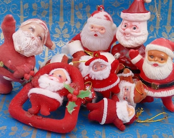 Vintage Christmas Santa Claus Ornament Decoration Lot