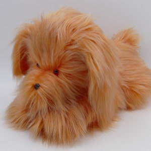 Vintage 1960&#39;s Fluffy Orange Glook Style Dog Soft Toy Bandai Type